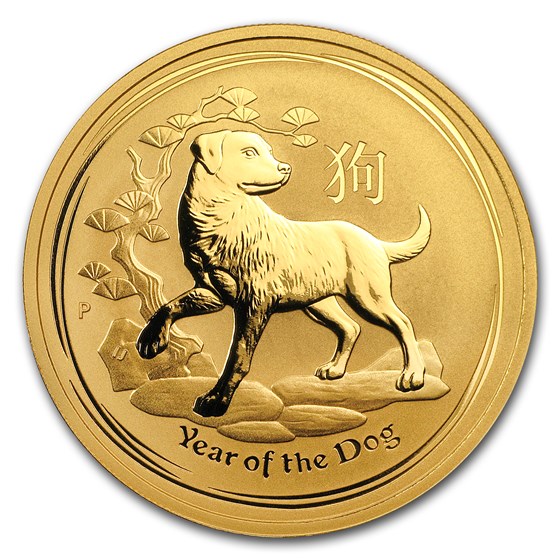 2018 Australia 1 oz Gold Lunar Dog BU (Series II) 2018 Australia 1 oz Gold Lunar Dog BU (Series II)